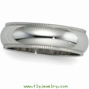 14K White Gold Milgrain Band