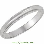 14K White Gold Milgrain Band