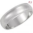 14K White Gold Milgrain Band