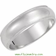 14K White Gold Milgrain Band