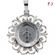 14K White Gold Miraculous Medal