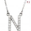 14K White Gold N Diamond Necklace