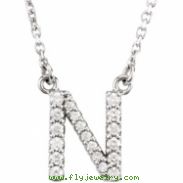 14K White Gold N Diamond Necklace