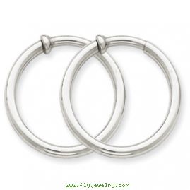 14k White Gold Non-pierced Earring Hoops Earrings