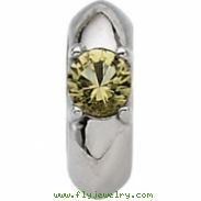 14K White Gold November Birth Of A Child Miniature Birthstone Baby Ring Pendant