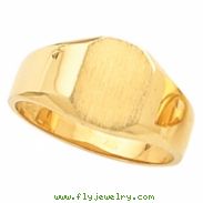 14K White Gold Octagon Signet Ring