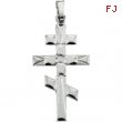 14K White Gold Orthodox Cross Pendant