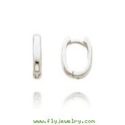 14K White Gold Oval Hinged Hoops