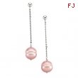 14K White Gold Pair 09.00- Pink Freshwater Cultured Circle Pearl Earrings