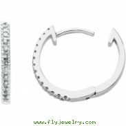 14K White Gold Pair Color Fashion Hinged Diamond Hoop Earrings For Dangle