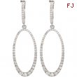 14K White Gold Pair Diamond Earrings