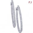 14K White Gold Pair Diamond Hoop Earrings
