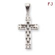 14K White Gold Panther Style Cross Pendant