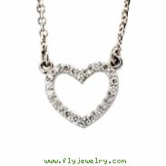 14K White Gold ;p;diamond Diamond Heart Necklace