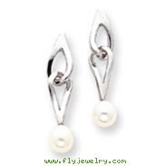 14K White Gold Pearl Earrings