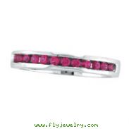 14K White Gold Pink Sapphire Channel Set Stack Ring