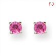 14k White Gold Pink Sapphire Earrings