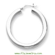 14K White Gold Polished 5x40mmTube Hoop Earrings