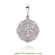 14K White Gold Polished Fire Rescue Pendant