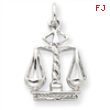 14k White Gold Polished Flat-Backed Small Scales of Justice Charm