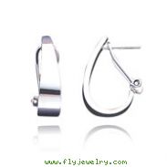 14K White Gold Polished Hoop Earrings