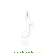 14K White Gold Polished Musical Note Charm