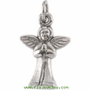 14K White Gold Praying Angel Pendant