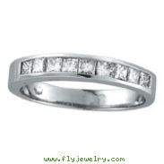 14K White Gold Princess Cut Diamond Band Ring