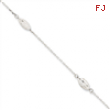 14k White Gold Puffed Rice Bead Anklet