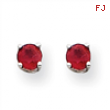 14k White Gold Ruby Earrings