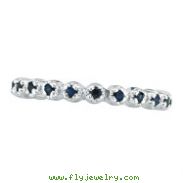 14K White Gold Sapphire Eternity Stackable Guard Ring