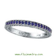 14K White Gold Sapphire Stackable Band Ring