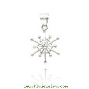 14K White Gold Simple Diamond Snowflake Pendant