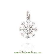 14K White Gold Simple Snowflake Charm