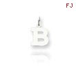 14K White Gold Small Block Initial 