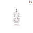 14K White Gold Small Diamond-Cut Number 8 Charm