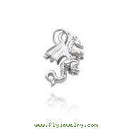 14K White Gold Small Dragon Charm