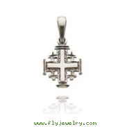 14K White Gold Small Jerusalem Cross Pendant