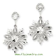 14K White Gold Snowflake Dangle Earrings