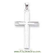 14K White Gold Solid Cross Pendant