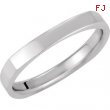 14K White Gold Square Comfort Fit Band