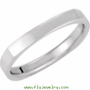 14K White Gold Square Comfort Fit Band