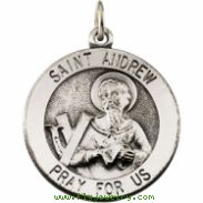 14K White Gold St. Andrew Medal