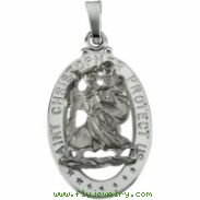 14K White Gold St. Christopher Medal