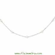 14K White Gold White Cultured Pearl Necklace chain