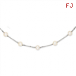 14K White Gold White Cultured Pearl Necklace chain
