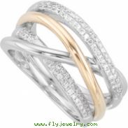 14K White Yellow Gold Diamond Ring