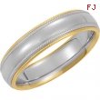 14K White Yellow Gold Two Tone Comfort Fit Band