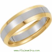 14K White Yellow Gold Two Tone Comfort Fit Band