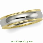 14K White Yellow Gold Two Tone Comfort Fit Band